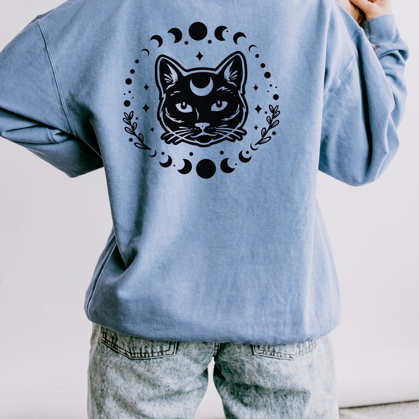 Celestial Lightweight Crewneck Sweatshirt, Mystical Art Long Sleeve Shirt, Psychic Realm Sweatshirt, Women's Pullover Jumper, Cozy Top