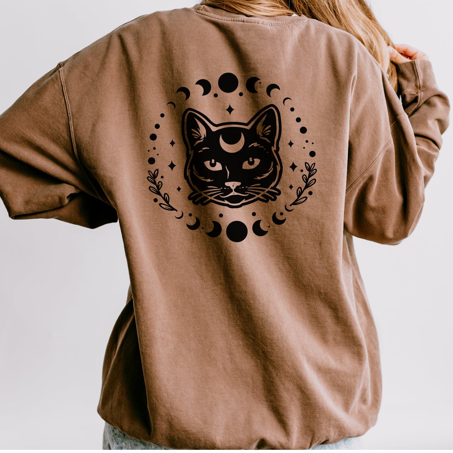 Celestial Lightweight Crewneck Sweatshirt, Mystical Art Long Sleeve Shirt, Psychic Realm Sweatshirt, Women's Pullover Jumper, Cozy Top
