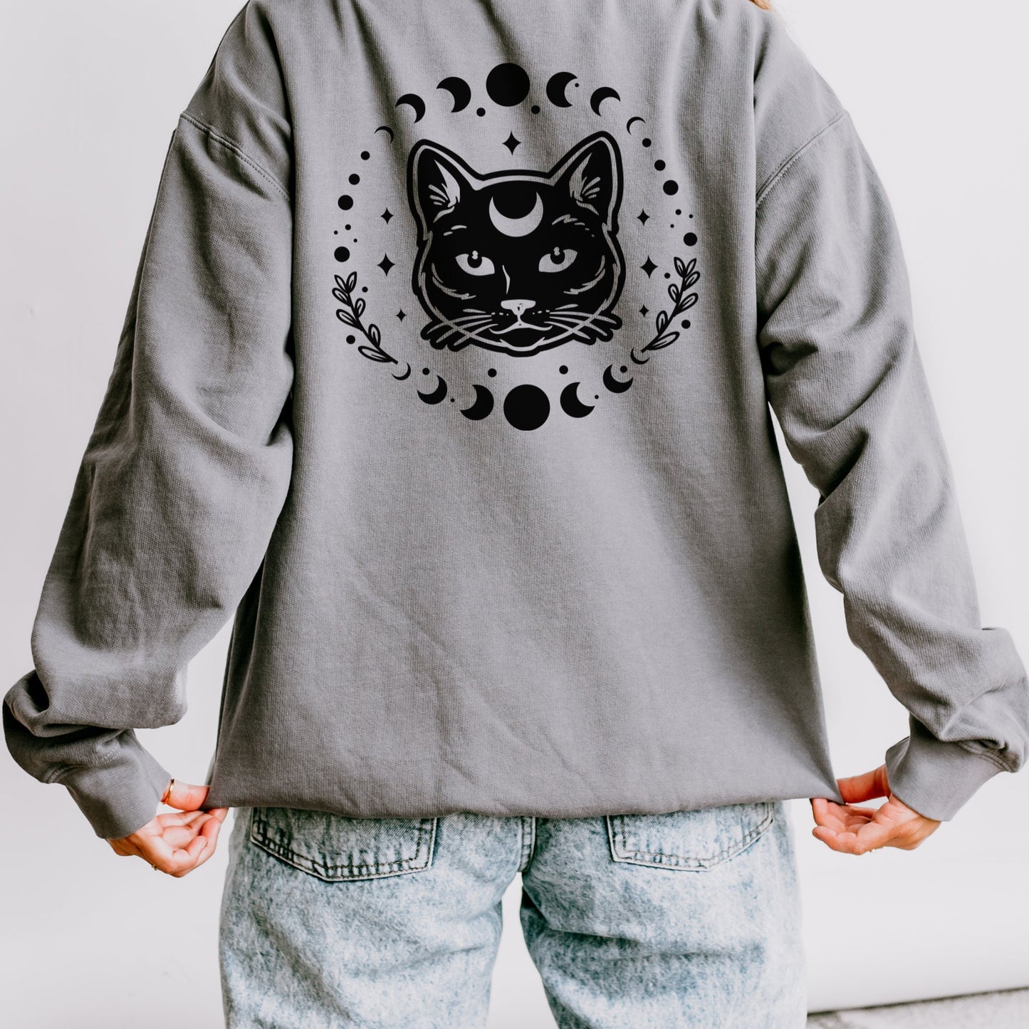 Celestial Lightweight Crewneck Sweatshirt, Mystical Art Long Sleeve Shirt, Psychic Realm Sweatshirt, Women's Pullover Jumper, Cozy Top