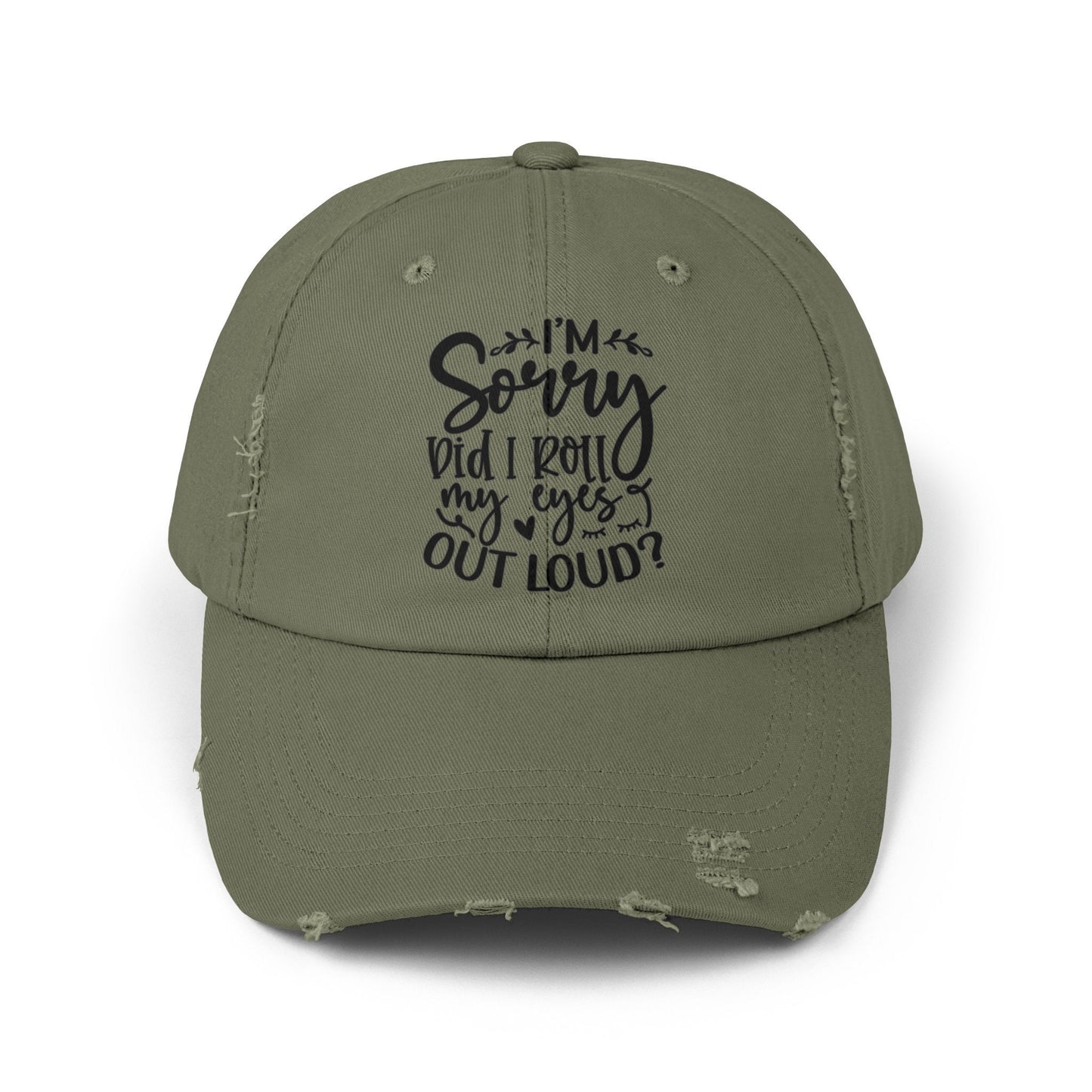 Unisex Distressed Cap, Sarcastic Silly head gear, casual everyday fun wear, Bicycling head cap, Minimilist Humorous gift