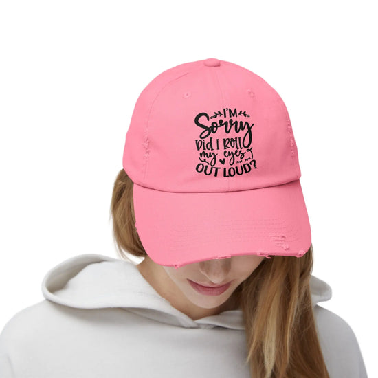 Unisex Distressed Cap, Sarcastic Silly head gear, casual everyday fun wear, Bicycling head cap, Minimilist Humorous gift