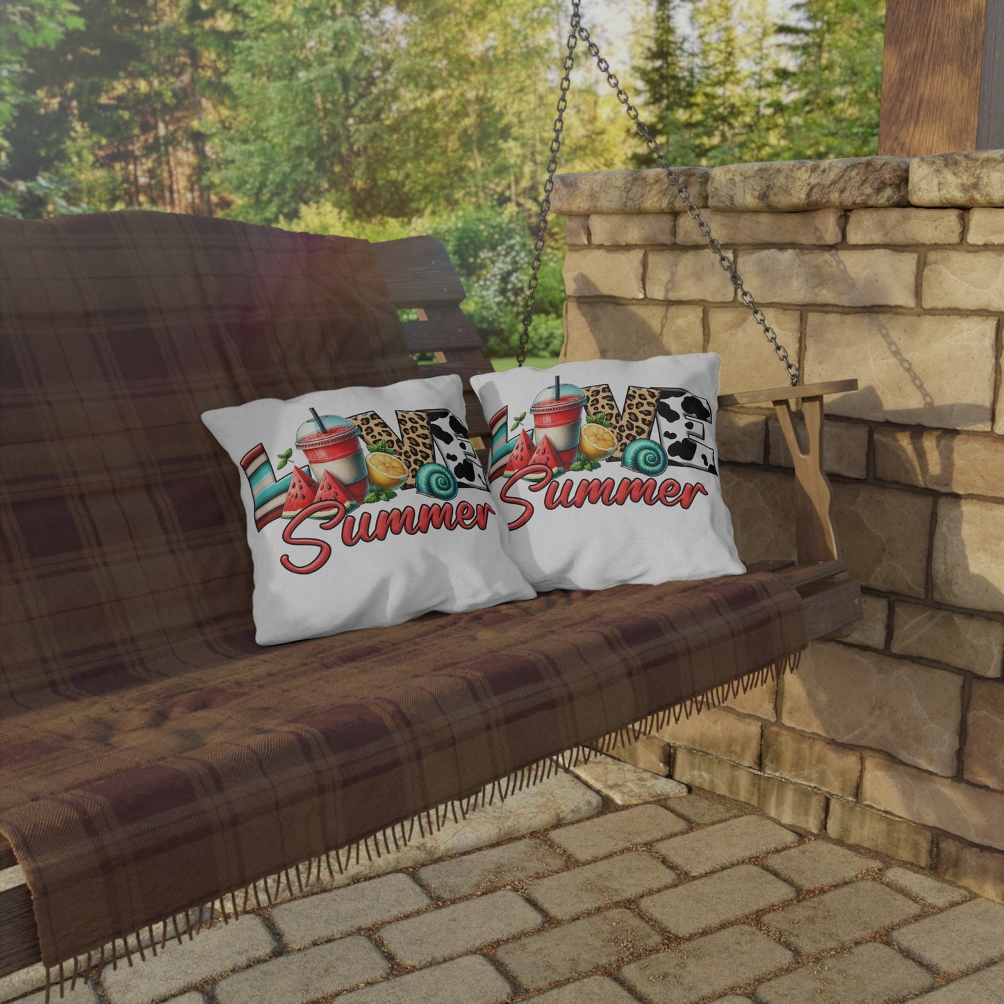 Outdoor Pillows, Summer outside patio furniture throw pillow, Poolside lounge pillow, Stylish Custom poolside lounge pillow