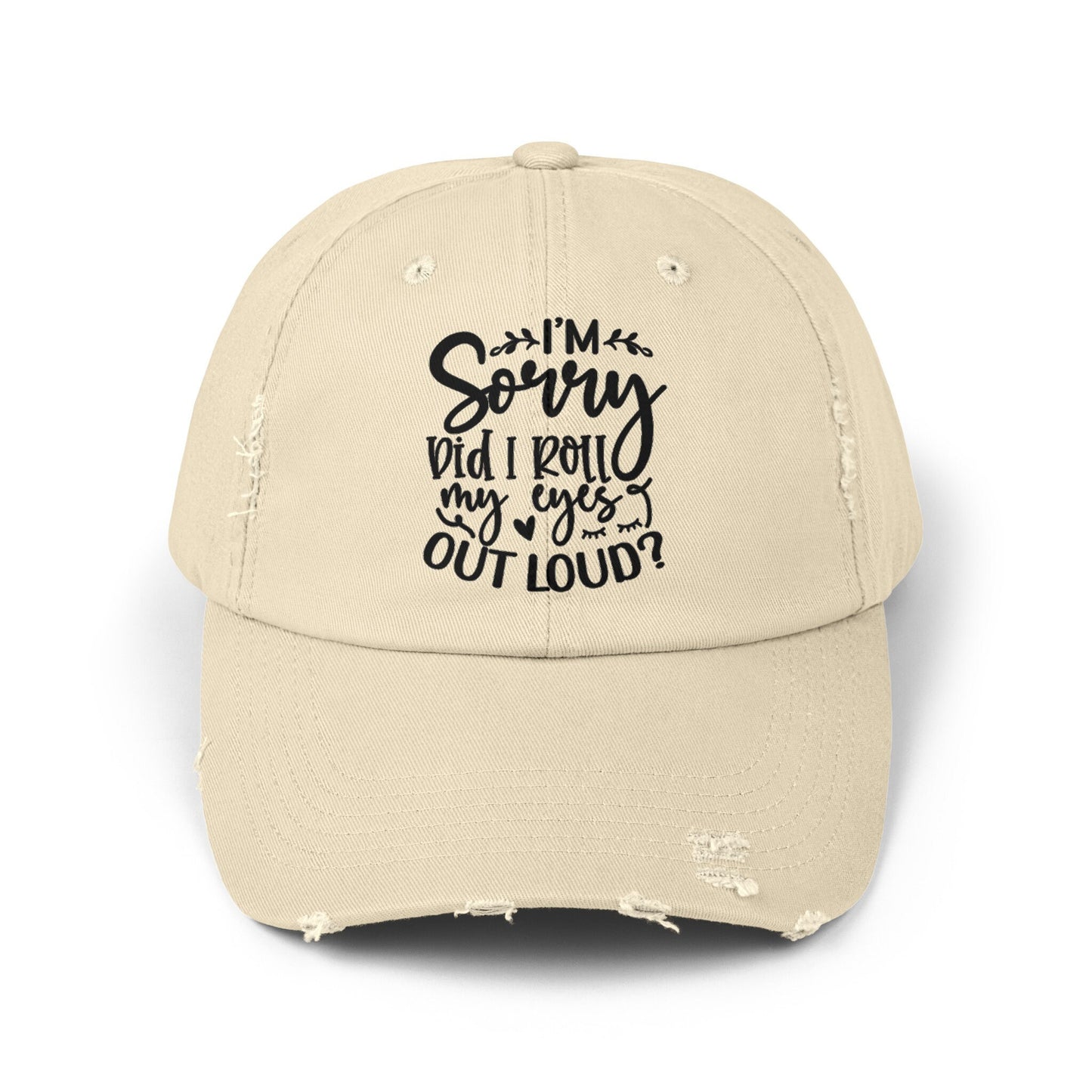 Unisex Distressed Cap, Sarcastic Silly head gear, casual everyday fun wear, Bicycling head cap, Minimilist Humorous gift