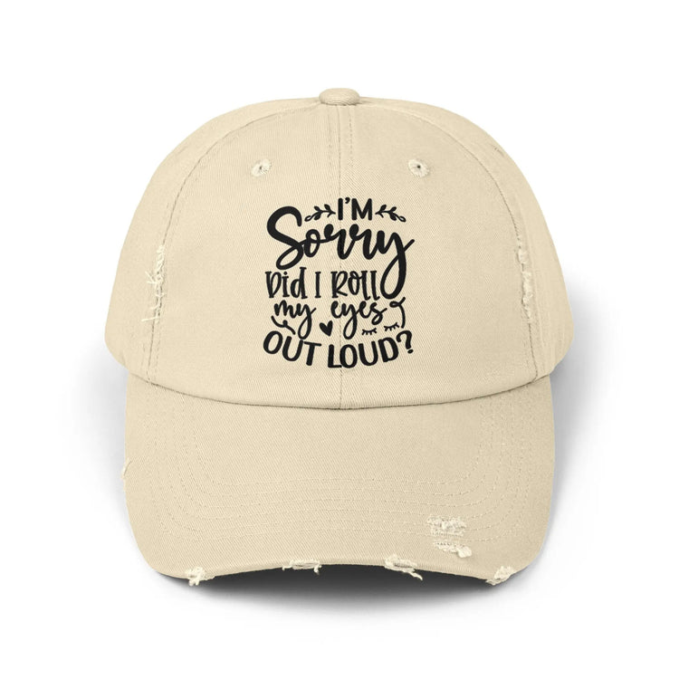 Unisex Distressed Cap, Sarcastic Silly head gear, casual everyday fun wear, Bicycling head cap, Minimilist Humorous gift