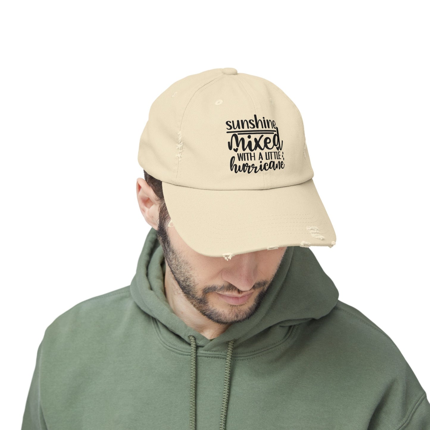 Unisex Distressed Cap, Full of Sarcasm fun baseball head cap, Humorous Casual everyday clothing wear, Travel hat