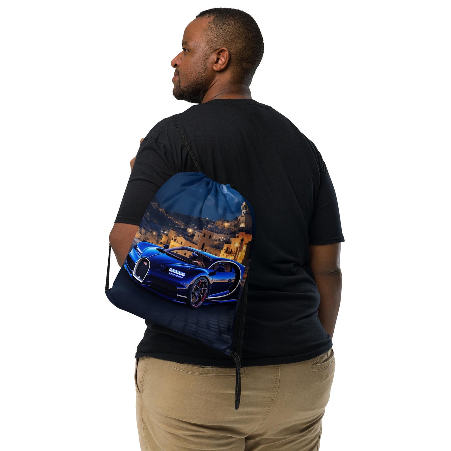 Drawstring bag, Sexy lamborghini bugatti luxury sportscar portrait designer bag