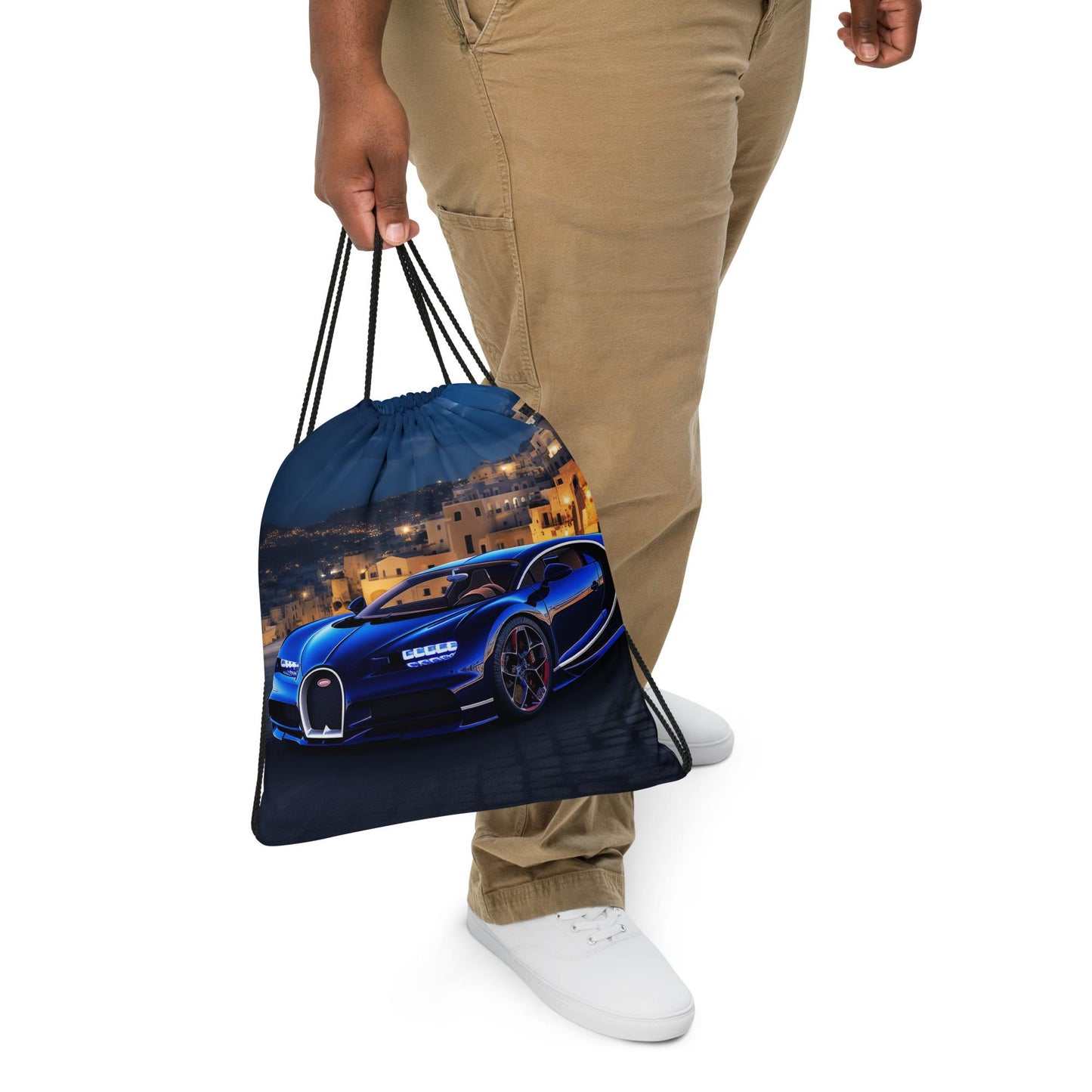 Drawstring bag, Sexy lamborghini bugatti luxury sportscar portrait designer bag
