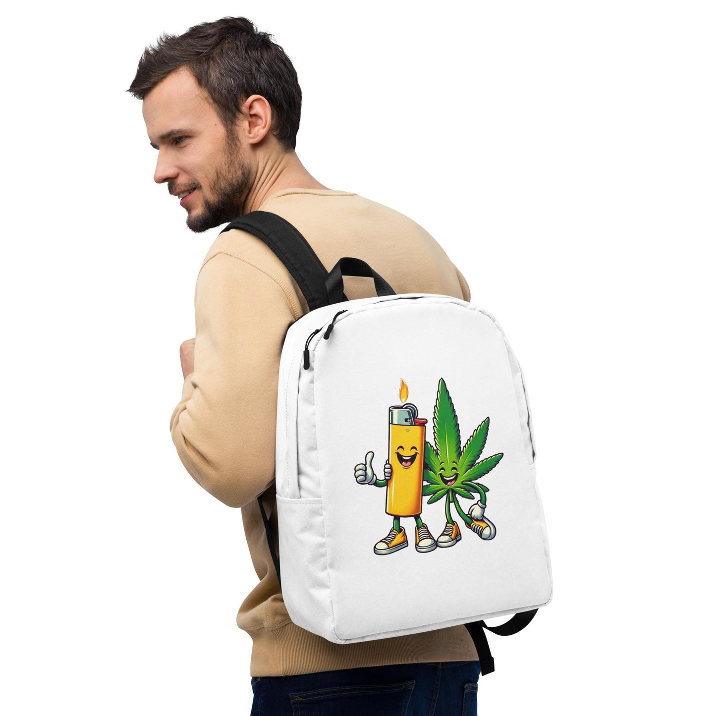 Mochila de moda con temática de cannabis: bolso de mano con humor sarcástico para adultos, mochila multiusos para computadora, iPad, ropa deportiva y para uso diario.