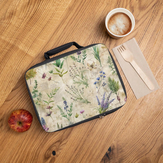 Lunch Bag, Vintage pretty lavender minimilist style design all ages food lunch box for picnic school trip work and travel The Aurora Touch