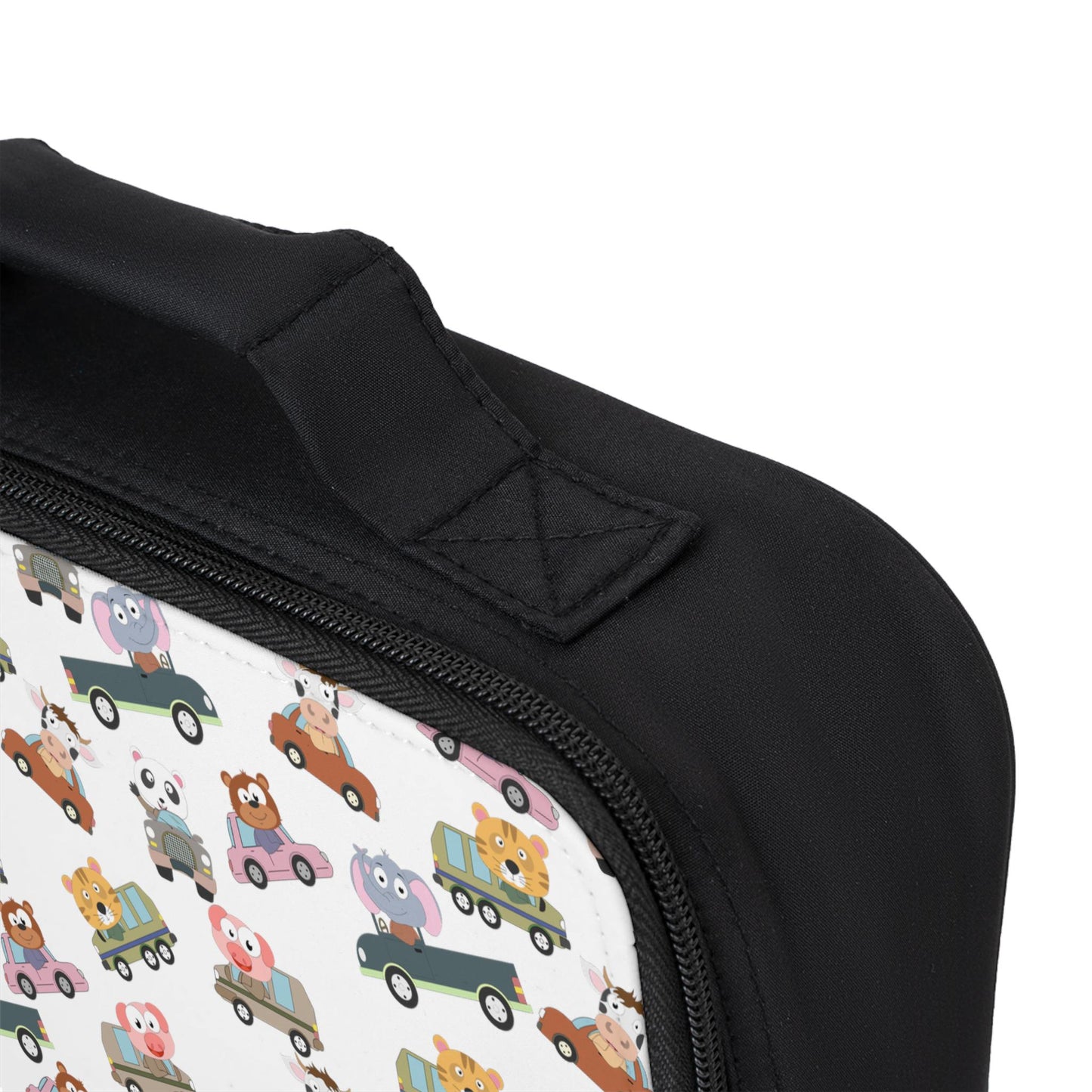 Lunch Bag, Elementary kindergarten preschool child cute animal car print everyday food snack carry lunch pail box