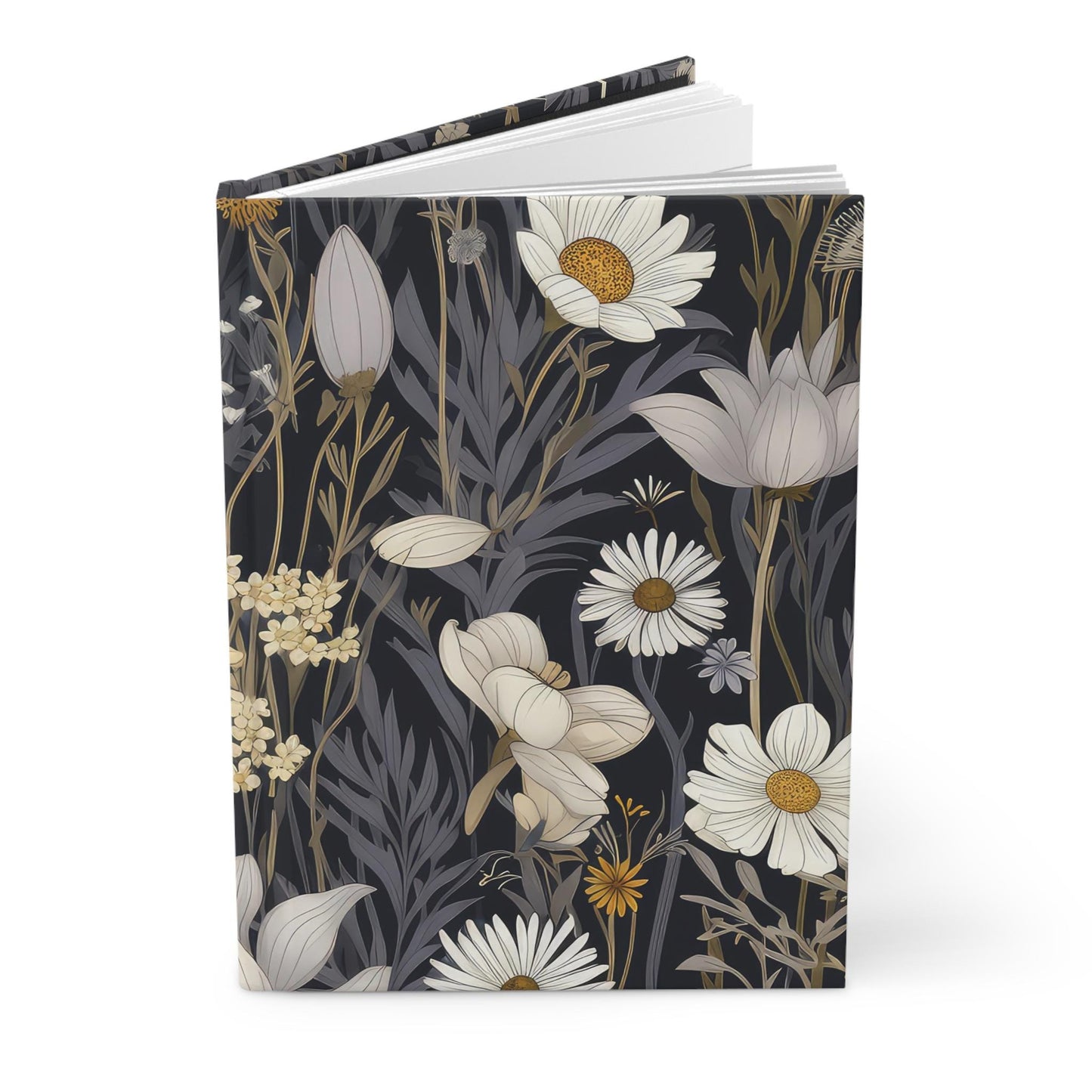 Hardcover Journal Matte, Floral all over print classy stylish back to school office home recipe writing class note taking book