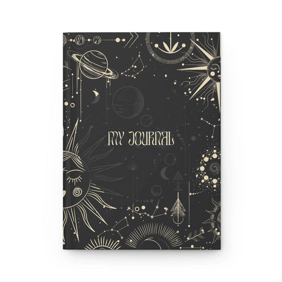 Hardcover Journal Matte, Celestial everyday positive tarot meditation personal stylish customized sturdy writing notebook pad The Aurora Touch