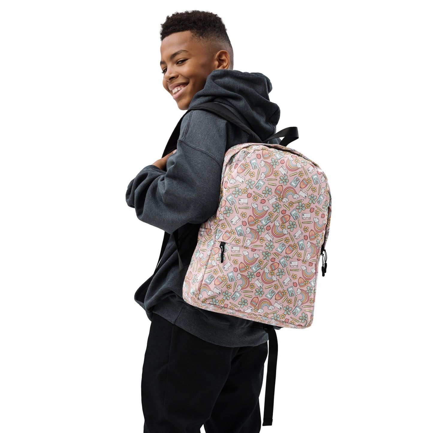 Backpack, Back to School pastel rainbow colored casual style fashion preschool kindergarten elementary class child everyday pencil book bag