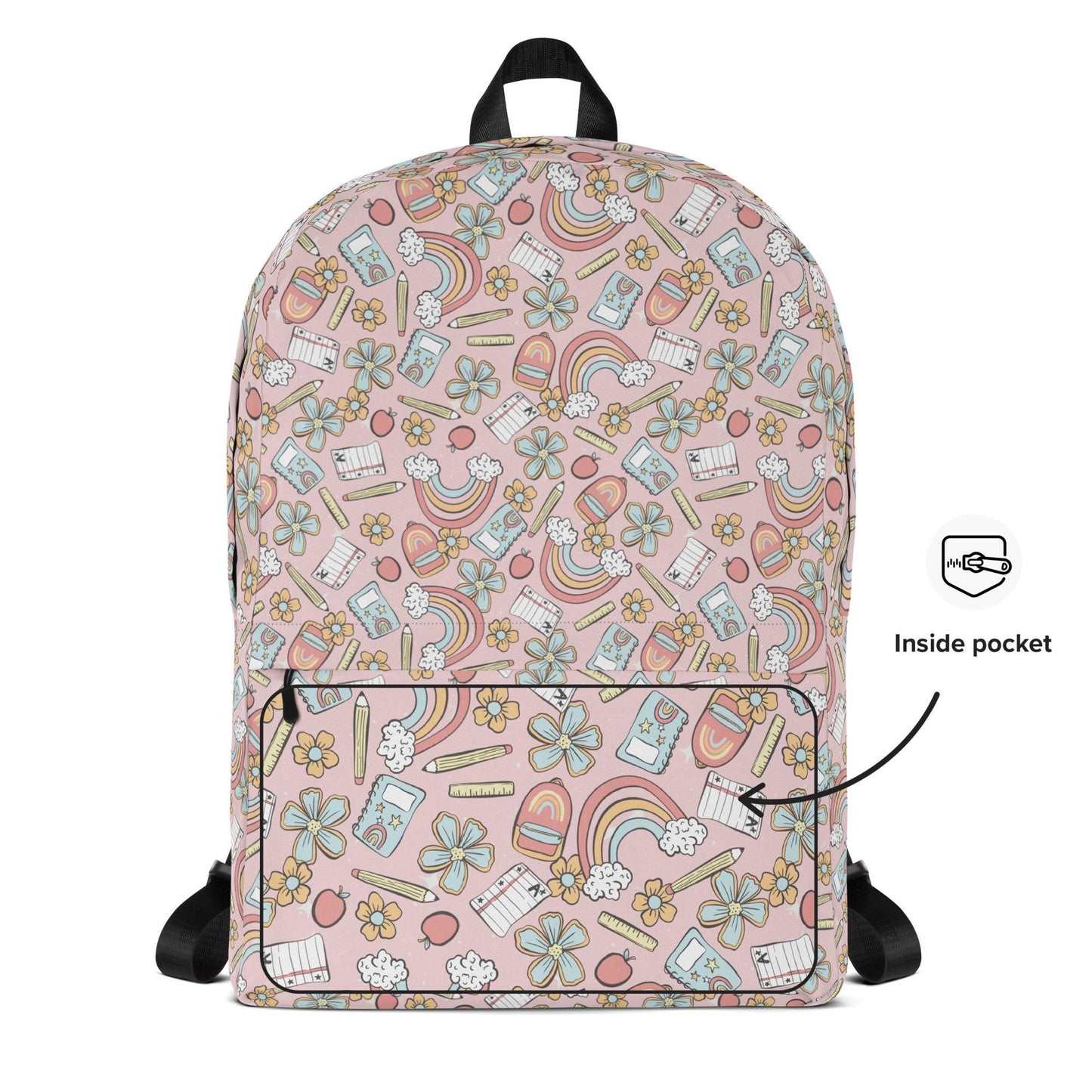 Backpack, Back to School pastel rainbow colored casual style fashion preschool kindergarten elementary class child everyday pencil book bag
