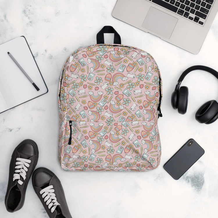 Backpack, Back to School pastel rainbow colored casual style fashion preschool kindergarten elementary class child everyday pencil book bag