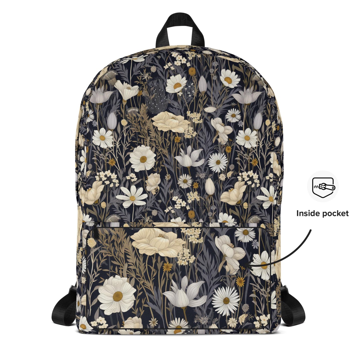 Mochila, mochila informal con diseño floral para uso diario, para estudiantes universitarios, de pregrado y de secundaria, resistente al agua y al agua para ordenador portátil.