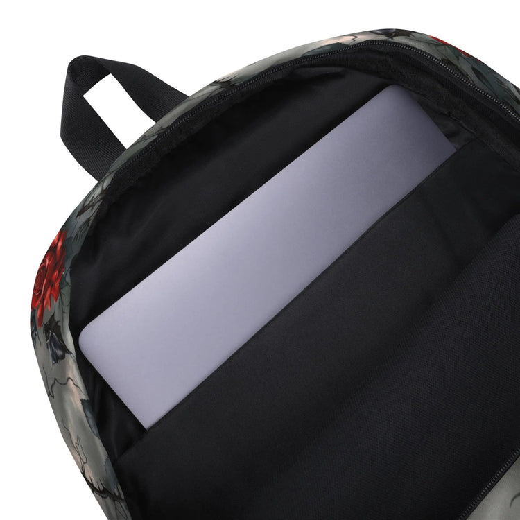 Backpack, Gothic red rose black thorn dark color stylish back pack carrying case The Aurora Touch