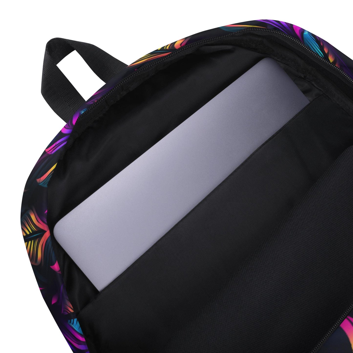 Mochila, mochila de mano con estampado colorido, neón, psicodélico, divertido, estilo EDM, rave, festival, moda
