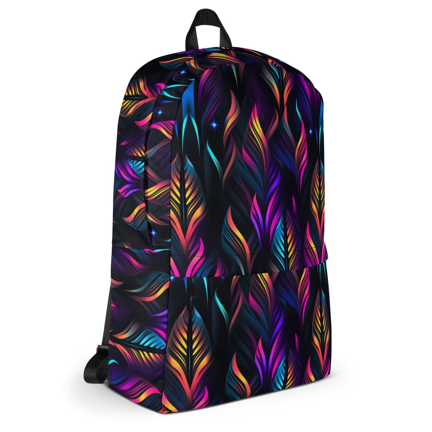Mochila, mochila de mano con estampado colorido, neón, psicodélico, divertido, estilo EDM, rave, festival, moda