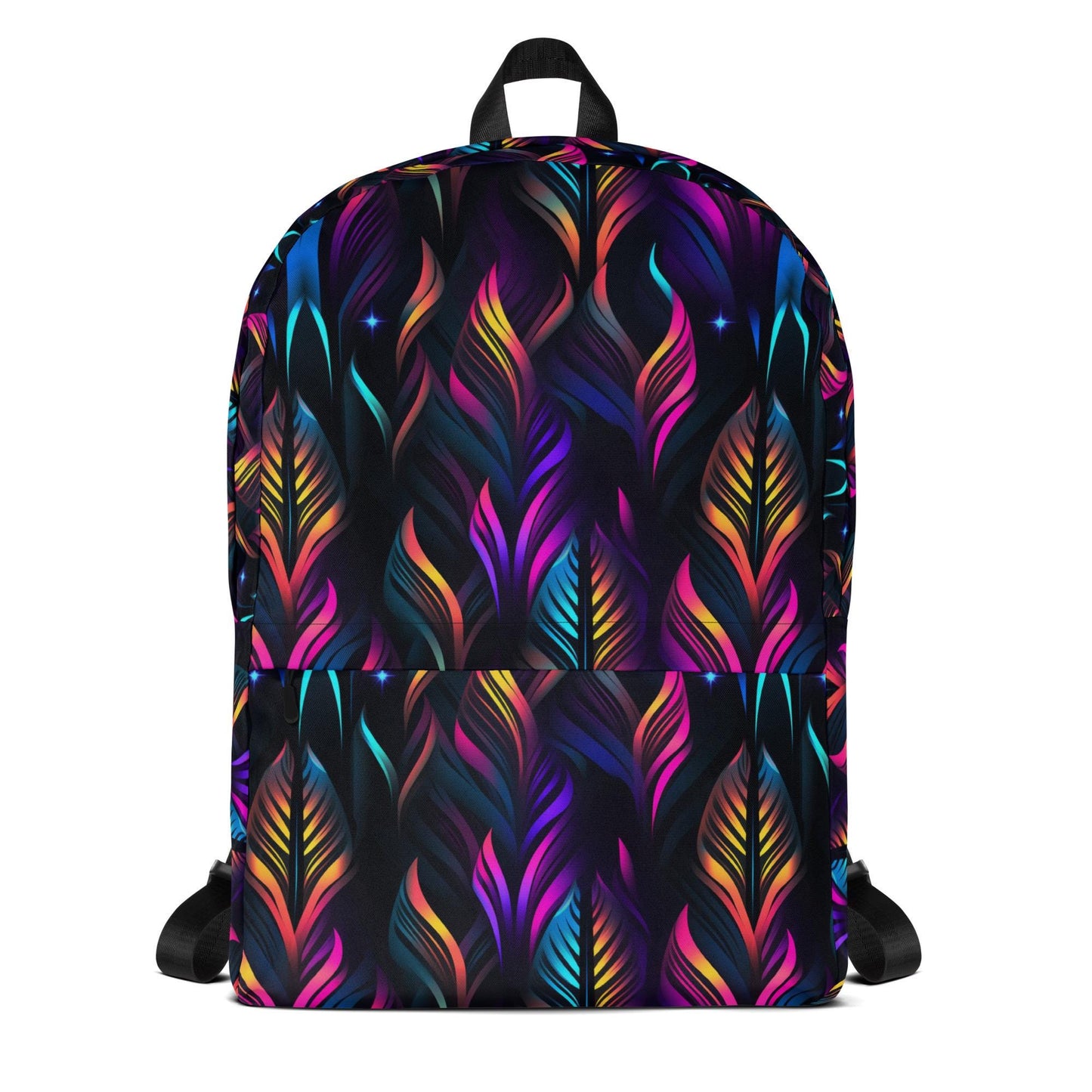 Mochila, mochila de mano con estampado colorido, neón, psicodélico, divertido, estilo EDM, rave, festival, moda