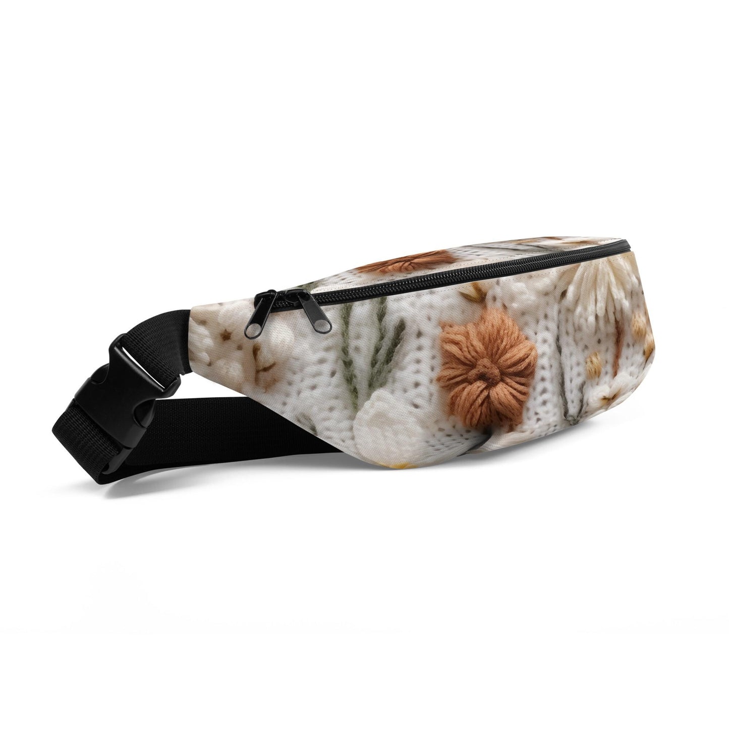 Fanny Pack, crotchet floral everyday casual school work fashion style wallet credit cards cell phone makeup all pupose hands free pouch