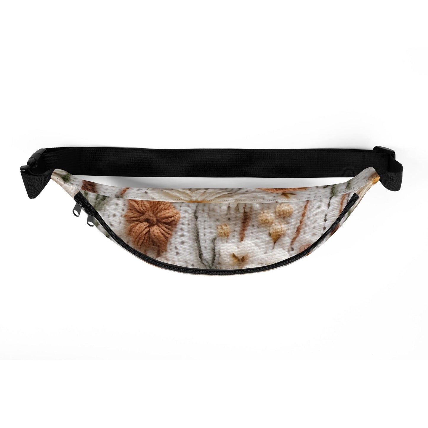 Fanny Pack, crotchet floral everyday casual school work fashion style wallet credit cards cell phone makeup all pupose hands free pouch