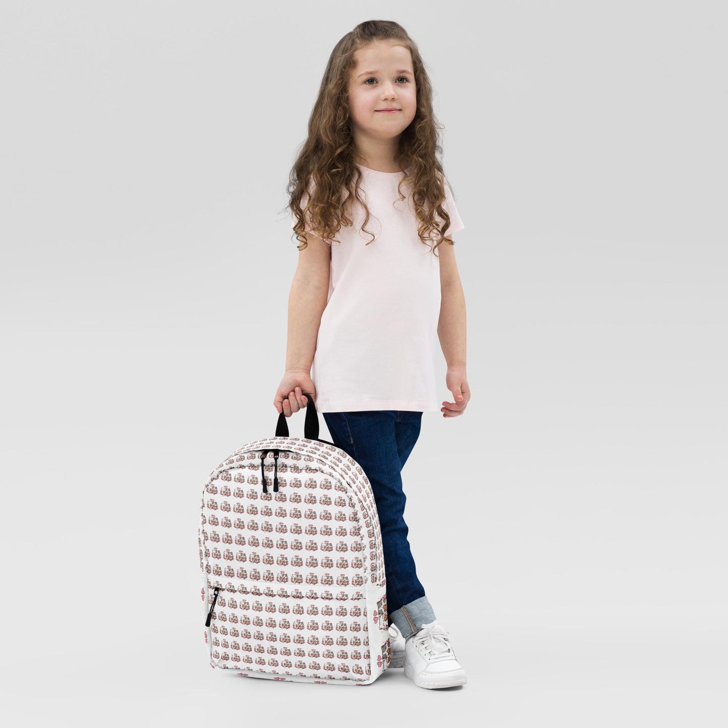 Backpack, Kitty cat love AOP design computer laptop cell phone book everyday school work travel bag