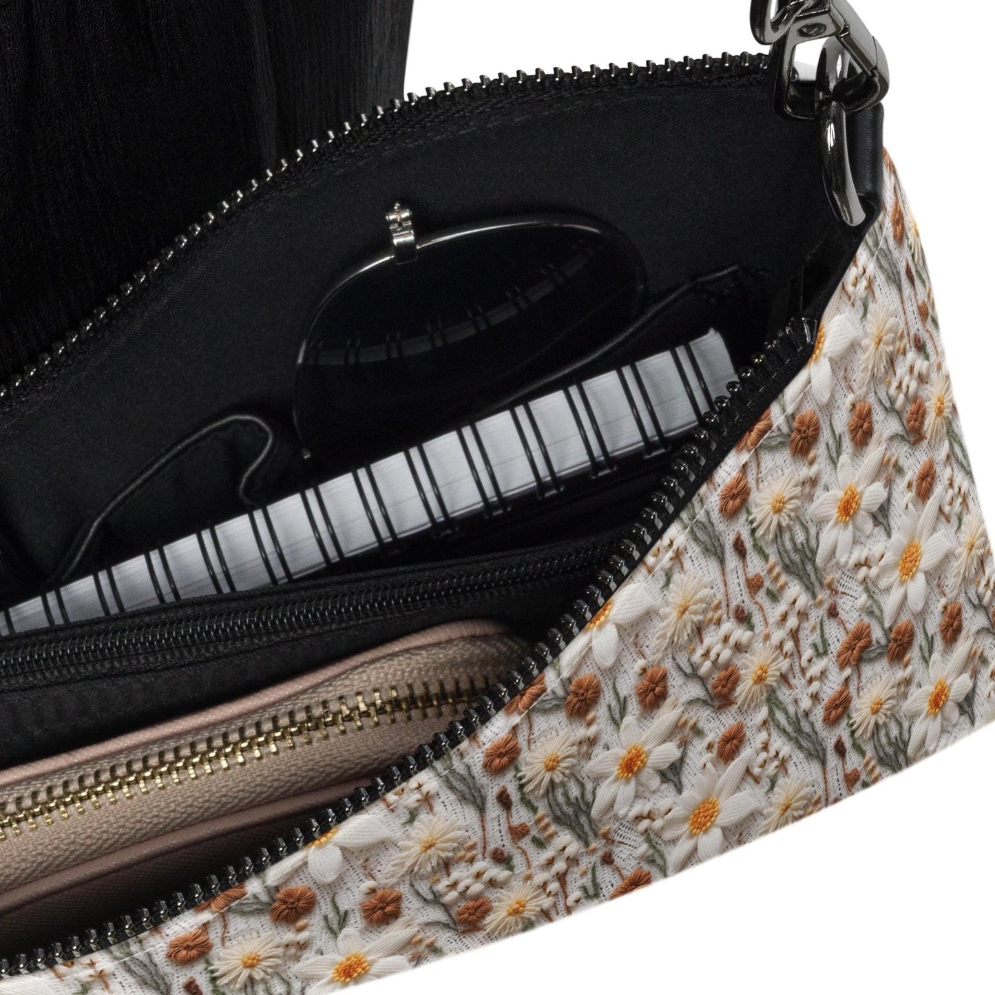 Bolso bandolera, bolso de mano con estampado floral de crochet, bonito bolso de mano tipo sobre para el día a día, informal, elegante, a la moda