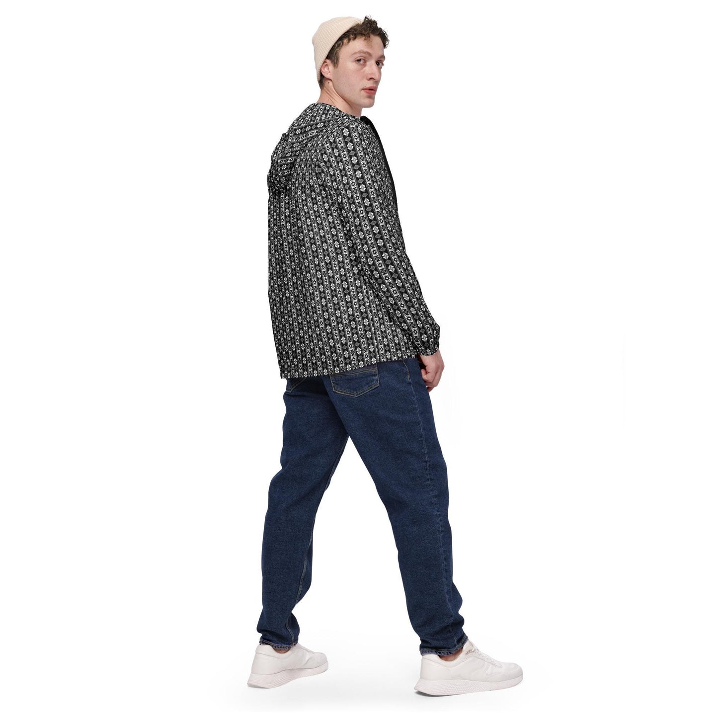 Men’s windbreaker, Male all over Native pattern print design stylish casual classy winter summer fall water resistant light fabric jacket