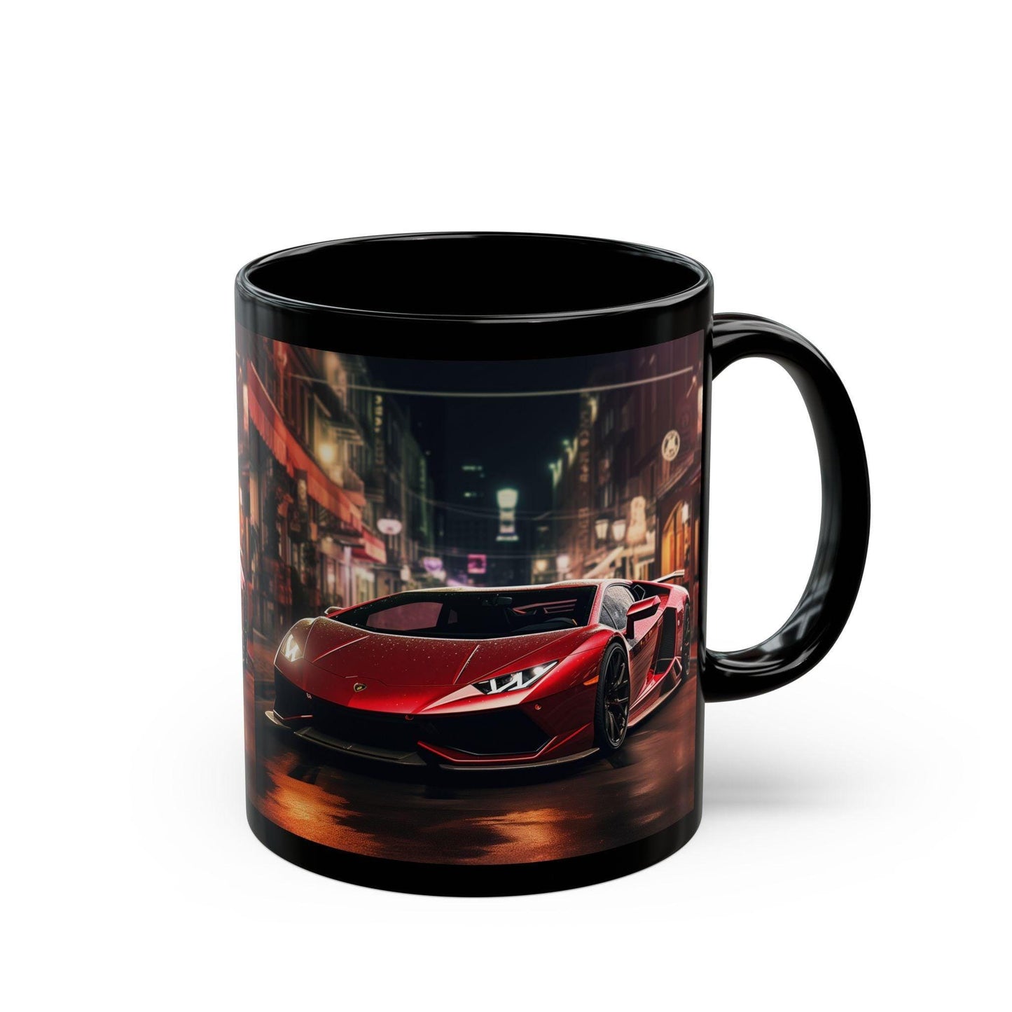 Black Mug, Red Lamborghini, Sexy Mug, Gift for Dad, Gift for Son, Hot Coffee Mug, Hot Tea Mug, Office Boss Gift, Holiday Sale, Father's Day
