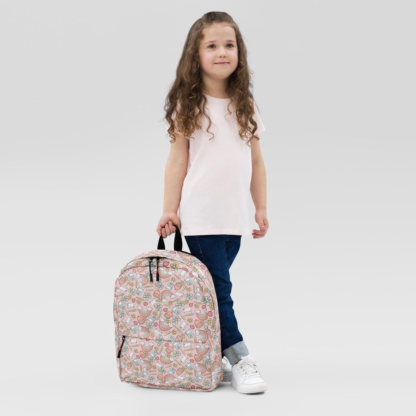 Backpack, Back to School pastel rainbow colored casual style fashion preschool kindergarten elementary class child everyday pencil book bag