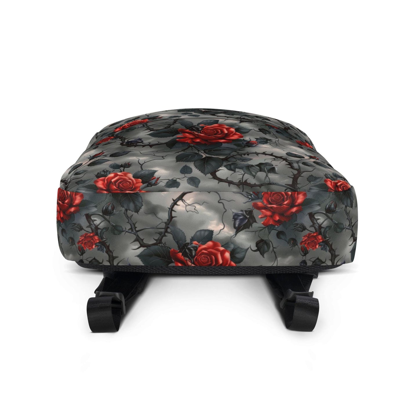 Backpack, Gothic red rose black thorn dark color stylish back pack carrying case