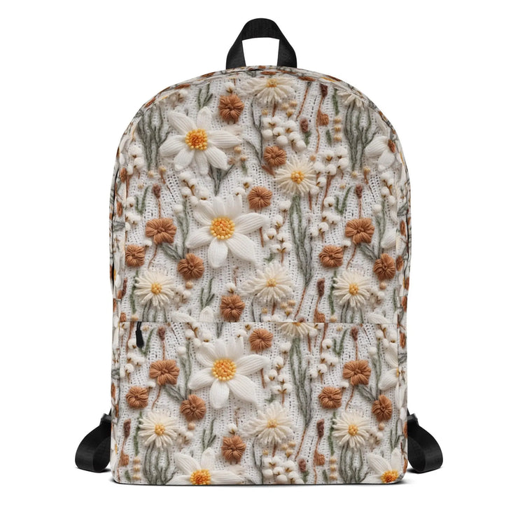 Floral Crotchet 3D Design Versatile Customized Backpack The Aurora Touch