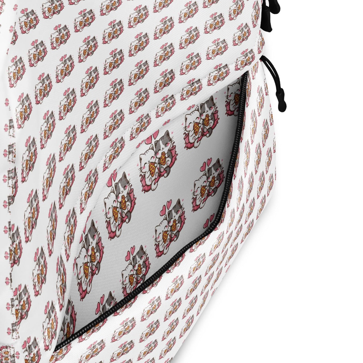 Backpack, Kitty cat love AOP design computer laptop cell phone book everyday school work travel bag