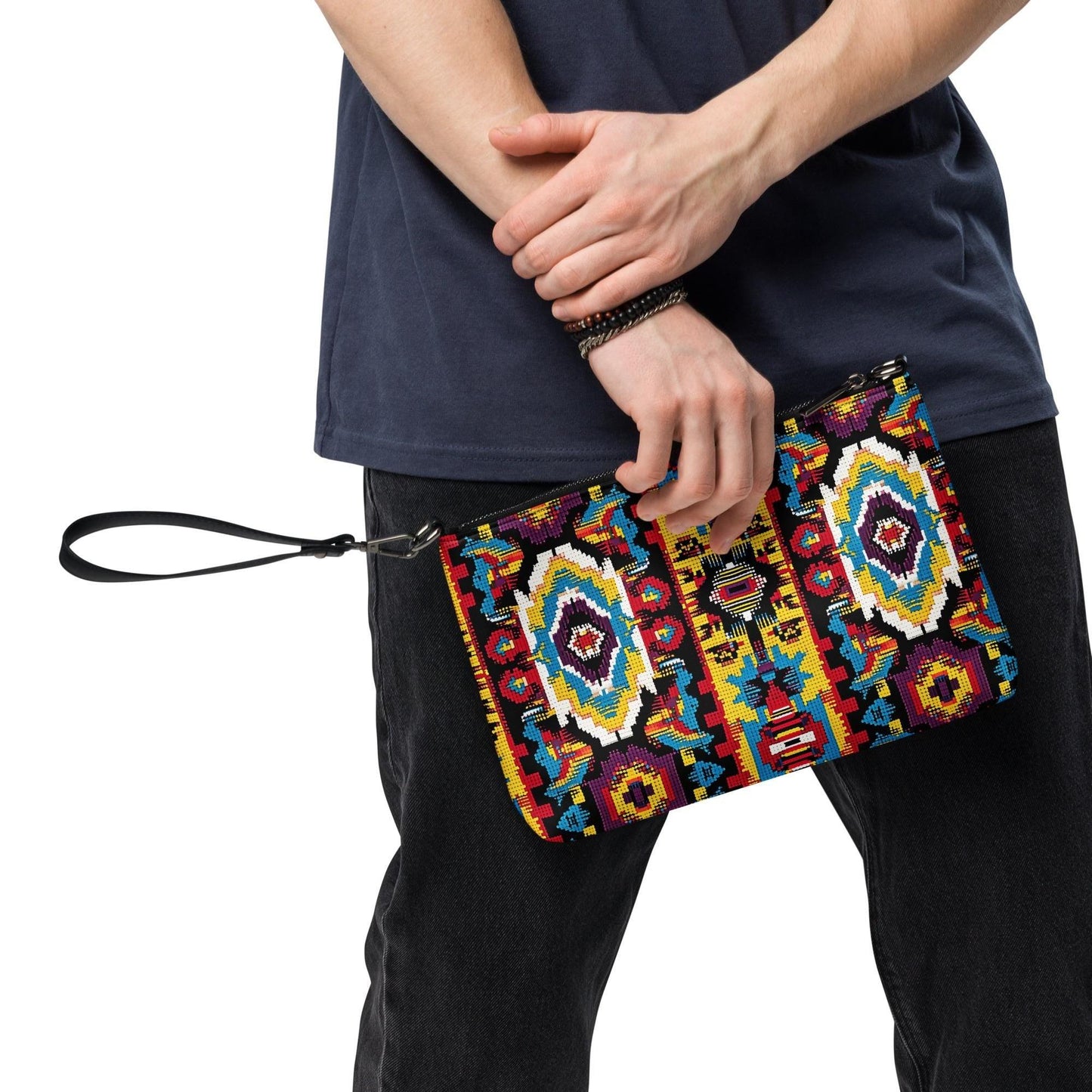 Bolso bandolera, diseño de moda unisex con estampado tribal colorido e informal, ideal para uso diario, escuela, negocios, conferencias y reuniones.