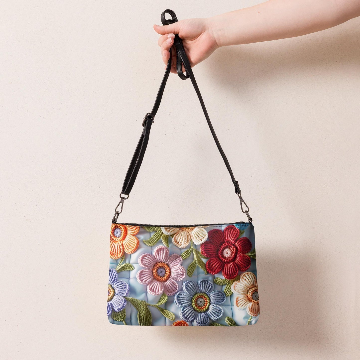 Bolso bandolera, diseño con estampado floral brillante, informal, sencillo, para maquillaje, teléfono celular, billetera, uso diario, bolso de mano.