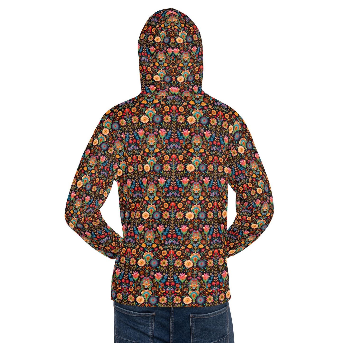 Men's vibrant colorful all over print design casual warm cozy cuddle up weather school work outside clothing wear hoodie sweatshirt