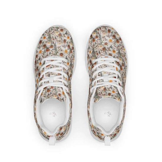 Women’s athletic shoes, crotchet floral pattern print comfortable casual sporty style yoga walking daily wear soft tennis shoe