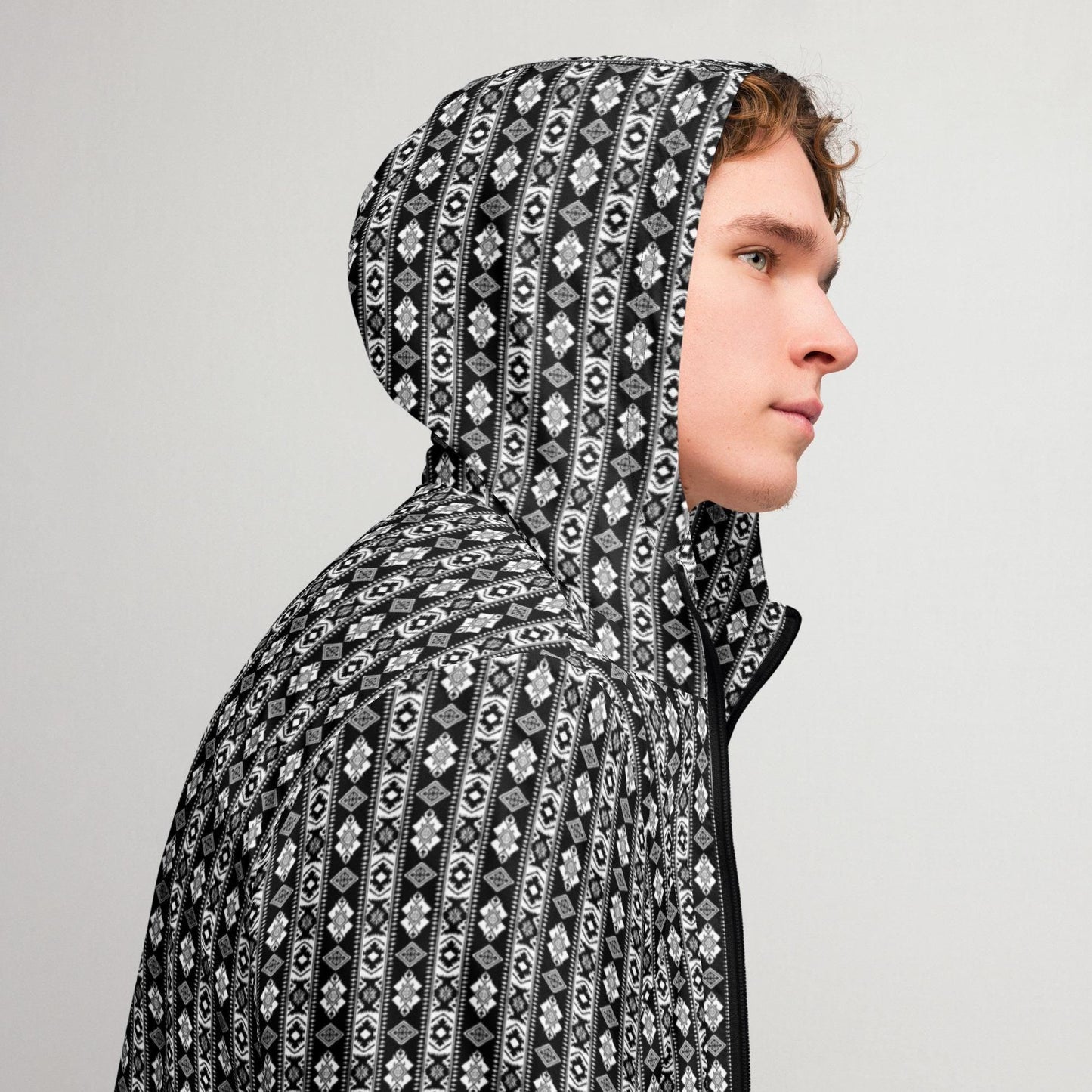 Men’s windbreaker, Male all over Native pattern print design stylish casual classy winter summer fall water resistant light fabric jacket