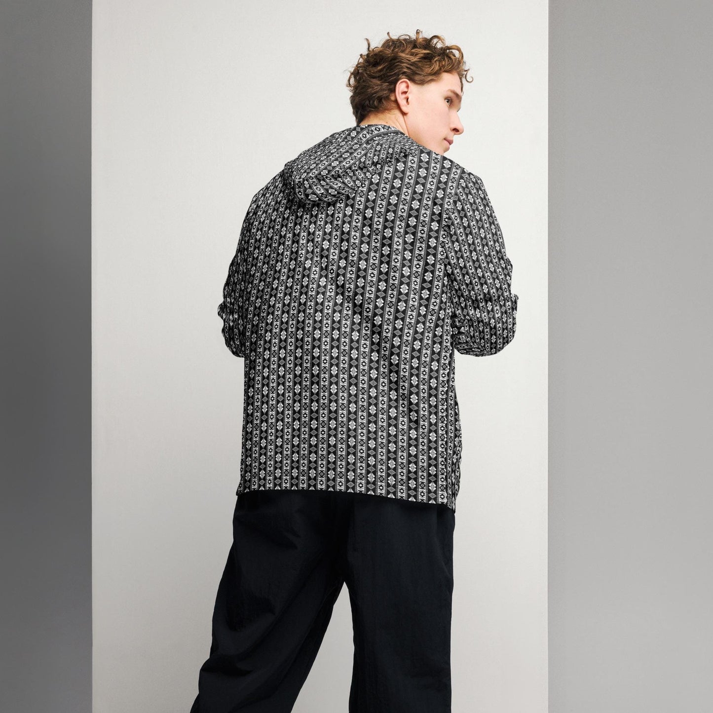 Men’s windbreaker, Male all over Native pattern print design stylish casual classy winter summer fall water resistant light fabric jacket