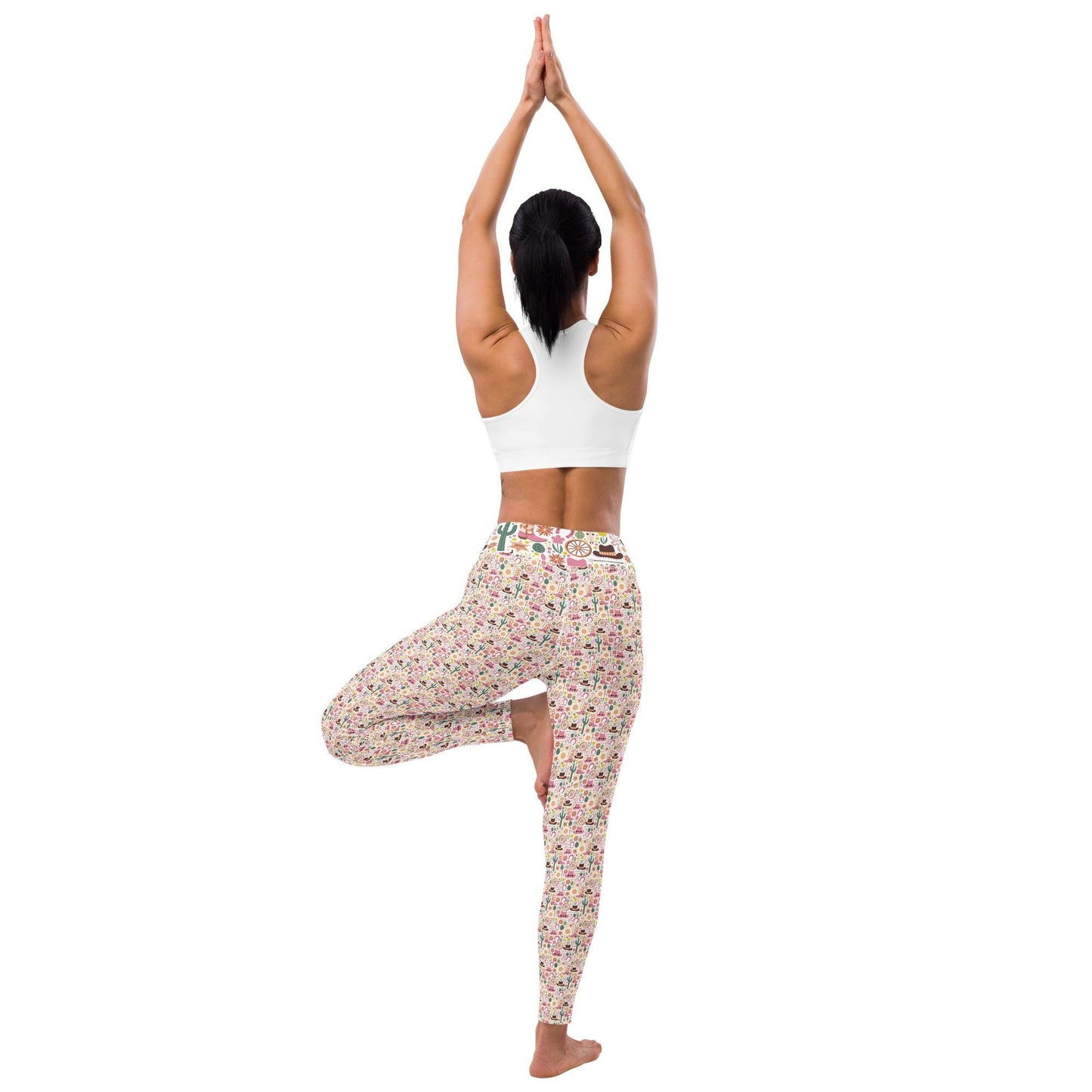 Yoga Leggings, Southern country style design all over pattern female workout casual stretchy soft smooth stylish blazer shirt pairing pants