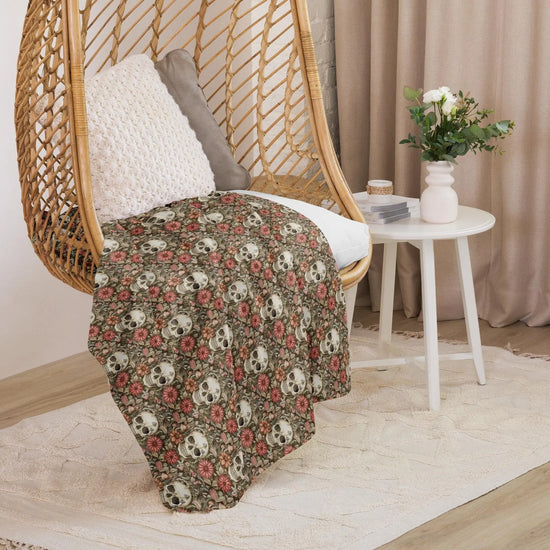 Sherpa blanket, Sugar skull floral day of the dead stylish home office bedroom couch lazy chair super soft throw decor for all