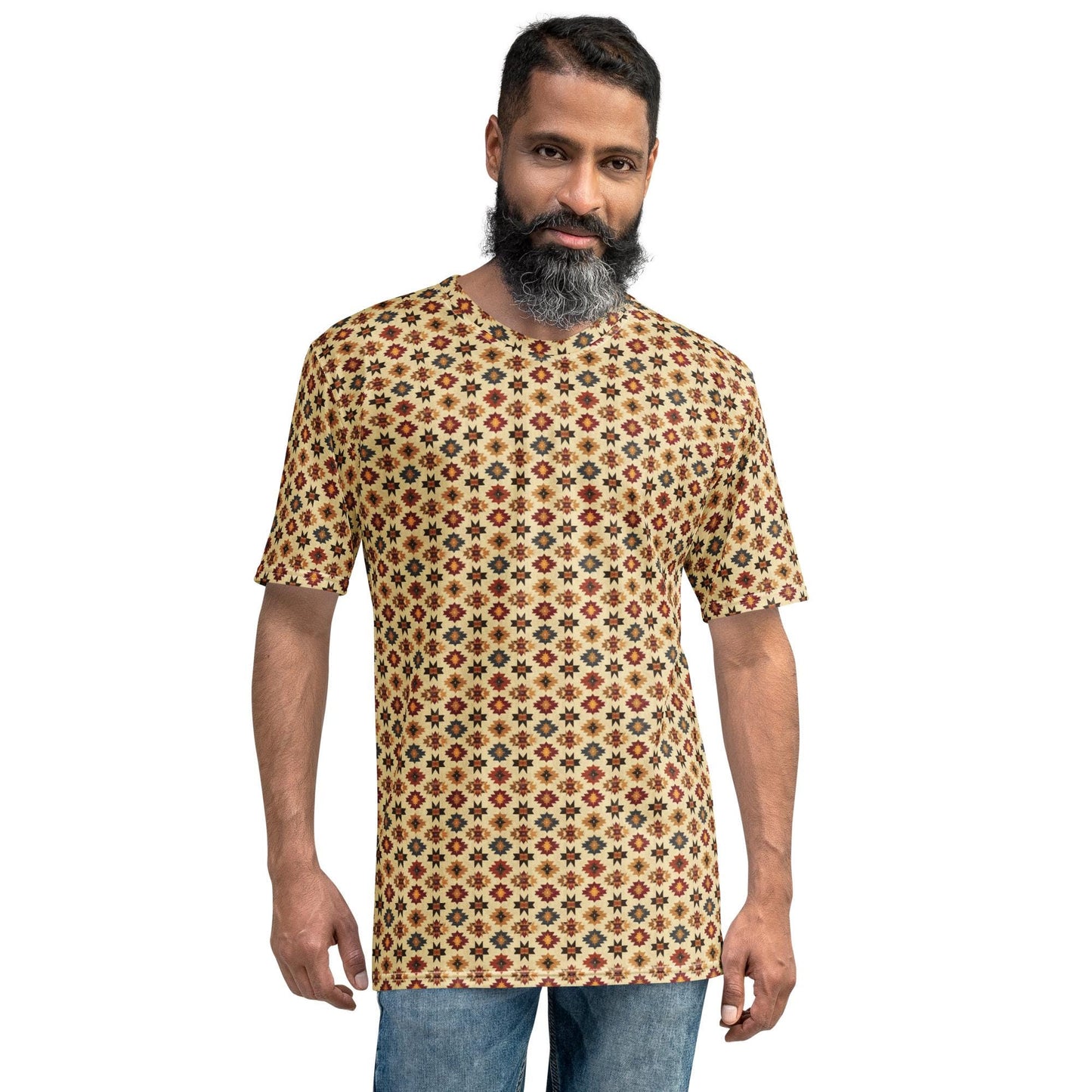 Men's t-shirt, native all over print pattern stylish casual college work travel sweatpants jeans smooth comfortable s ft to the touch shirt