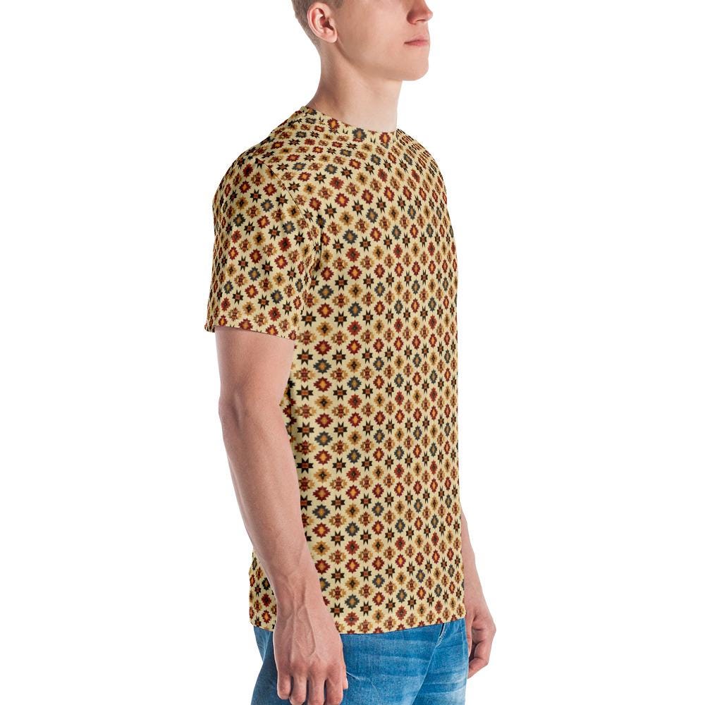 Men's t-shirt, native all over print pattern stylish casual college work travel sweatpants jeans smooth comfortable s ft to the touch shirt