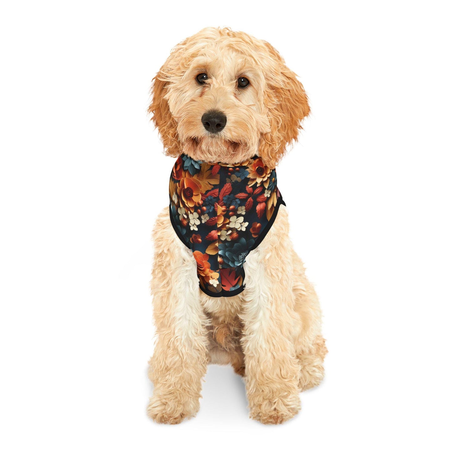 Fall Floral Pet Hoodie - Stylish Custom Design for Casual Walks, Travel, and Pet Lovers - Perfect Holiday Gift, Dog or Cat Owner Apparel