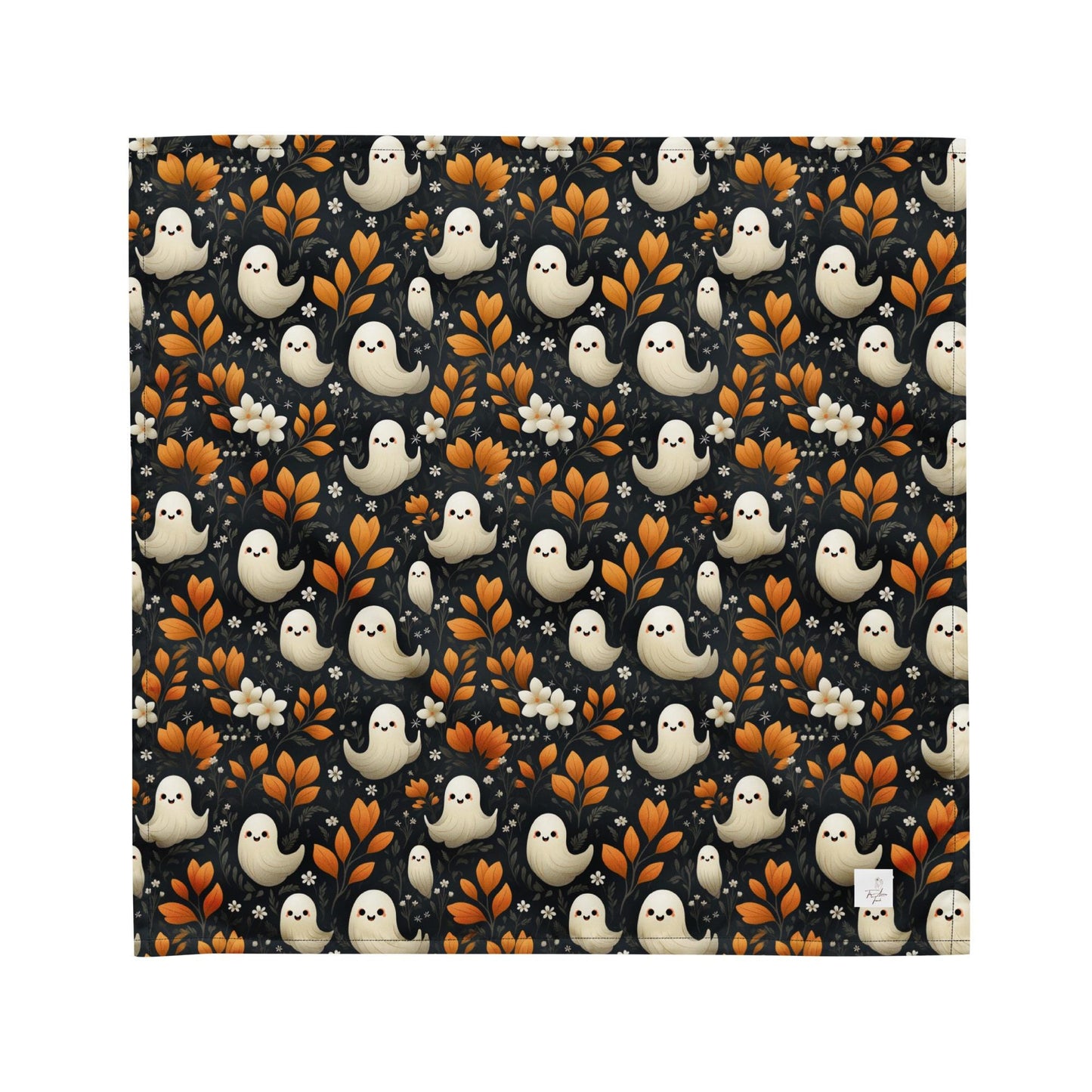 Halloween Pet Bandana all over mini ghosts print stylish casual walk travel designer adorable cat dog human scarf