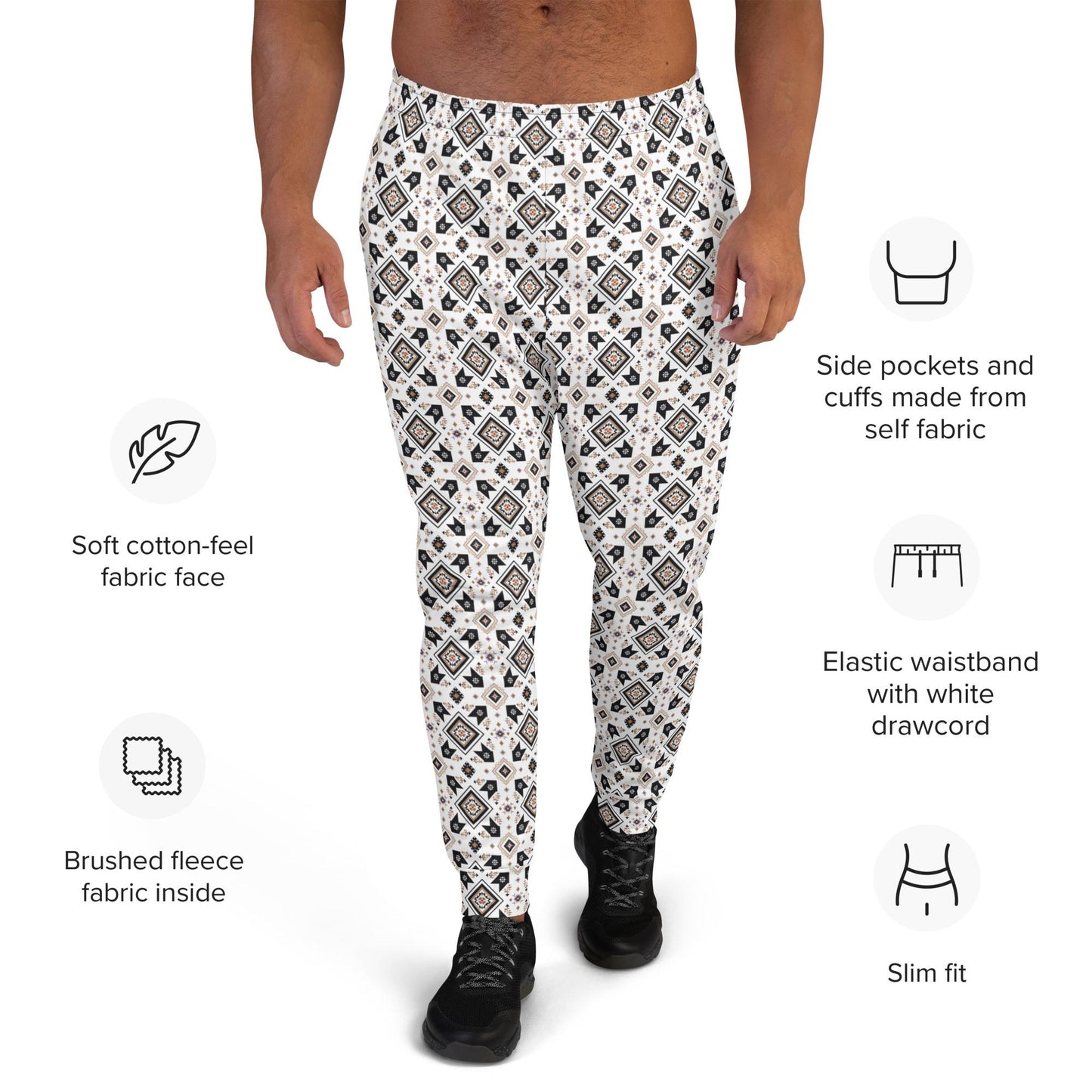 Designer Men’s Joggers | Casual All-Over Print | Soft Cozy Everyday Wear | Stylish for Date Night & Jogging