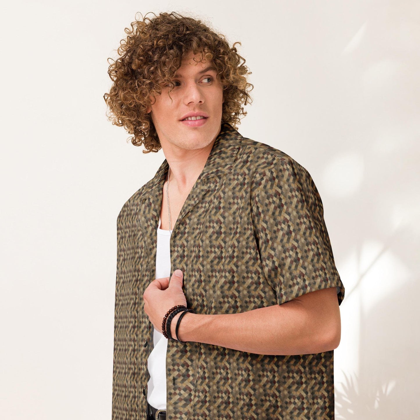 Men button up shirt Unisex casual gothic style light material everyday use travel shopping all occasion comfort Male top