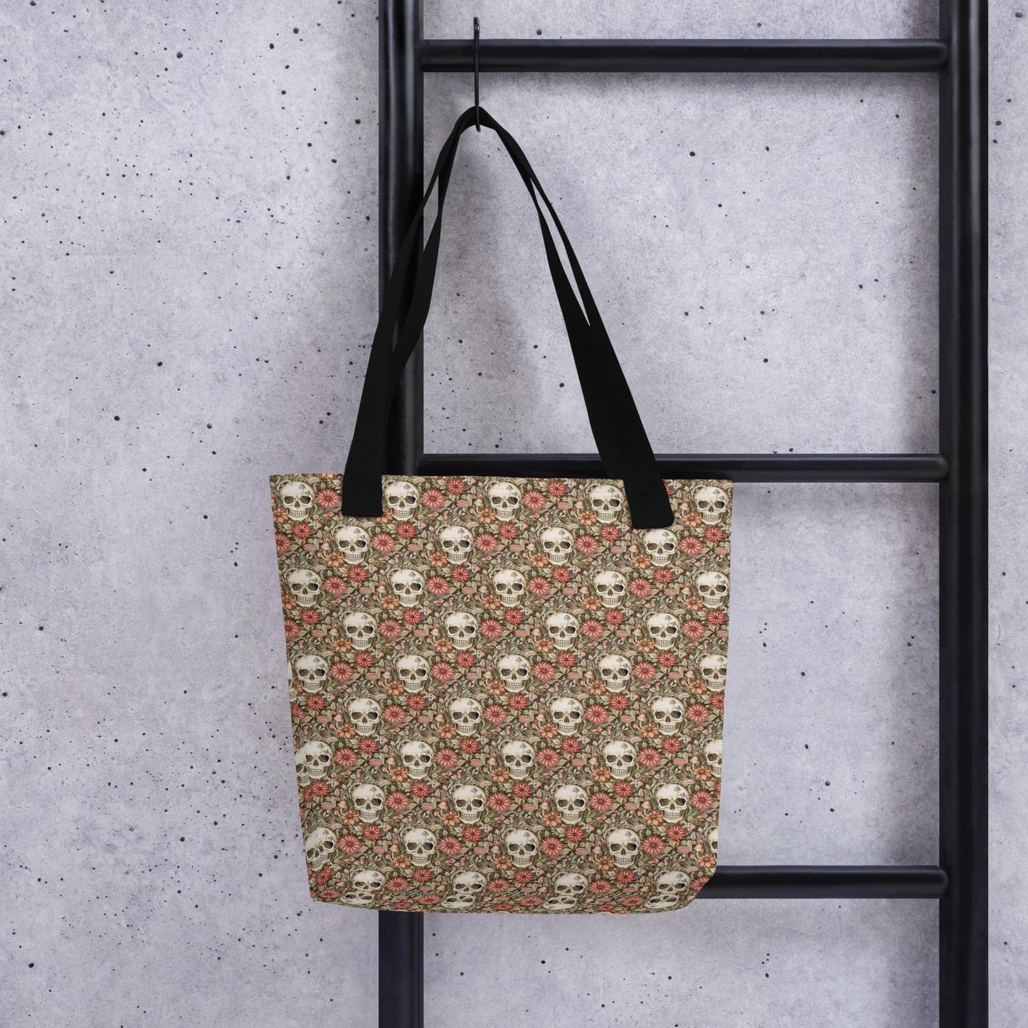 Sugar Skull Tote bag designer fashion pattern all over print computer Ipad office work travel gym grocery shopping all purpose theme bag