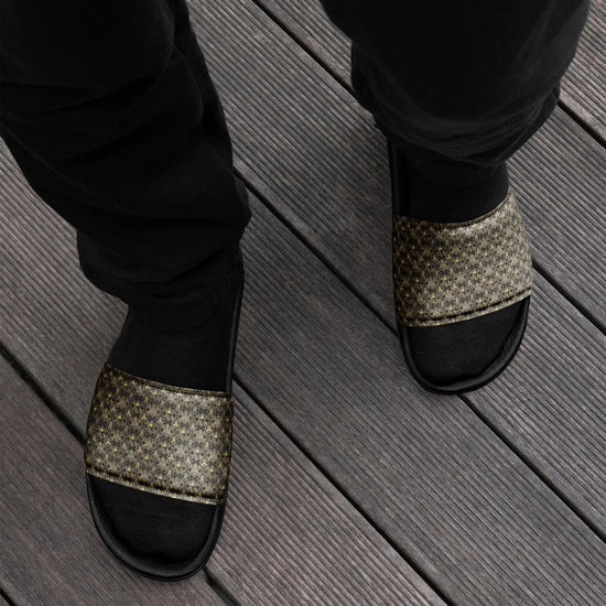 Men’s pattern style slides skeleton all over print design casual home beach shopping walking designer fashion men flat slip on hoes The Aurora Touch